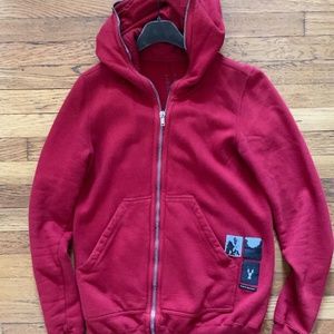 Rick Owens Drkshdw Men's Gimp Full-Zip Hoodie Red Size XS